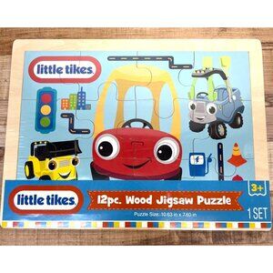 Little Tikes 12-Piece Wooden Jigsaw Puzzle For Kids Ages 3+ Durable Construction